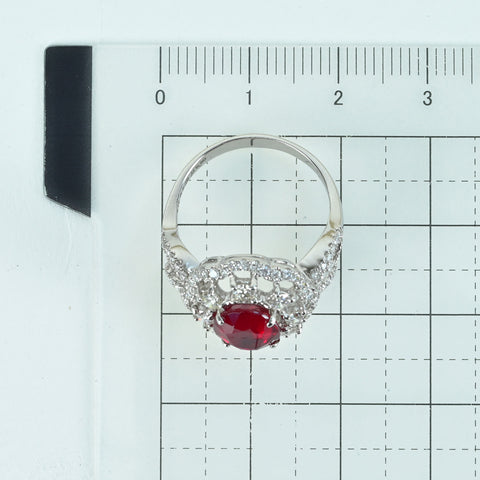 Pre-owned 18K White Gold Ruby Ring, Unheated Mozambique Ruby, 2.26ct R, 0.90ct D, GRS Certificate, 4.2g, #13 
