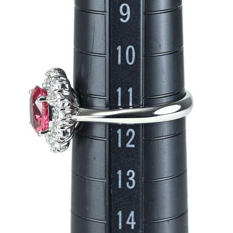 【中古】PT900 PAPARACIA 非加熱 パパラチアサファイアリング PS1.40ct D0.516ct GRS鑑別書 5.9g #11