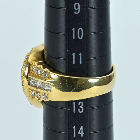 【中古】K18YG SAPPHIRE RING サファイアリング S1.29ct D1.53ct GRJソーティング付き 9.5g #12