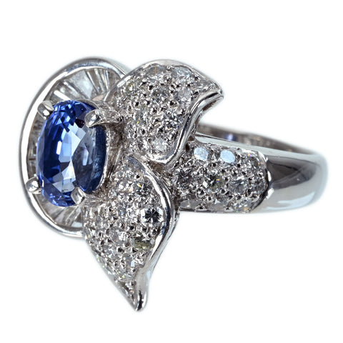 [Used] PT900 SAPPHIRE RING Sapphire Ring S2.57ct D1.51ct 14.3g #15 