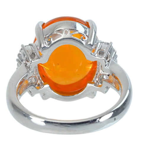 【中古】PT900 MEXICO OPAL RING メキシコオパールリング MO5.71ct D0.31ct 8.2g #10