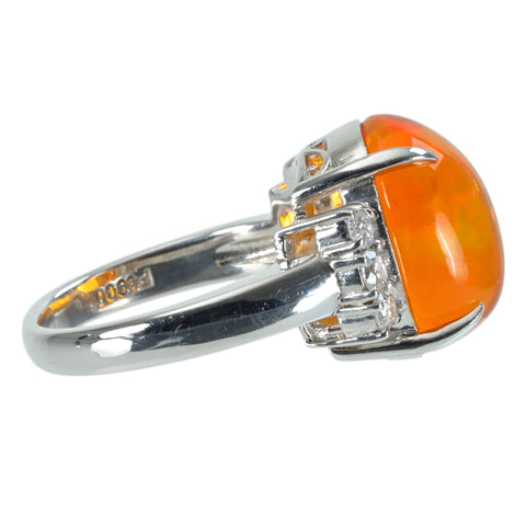 【中古】PT900 MEXICO OPAL RING メキシコオパールリング MO5.71ct D0.31ct 8.2g #10