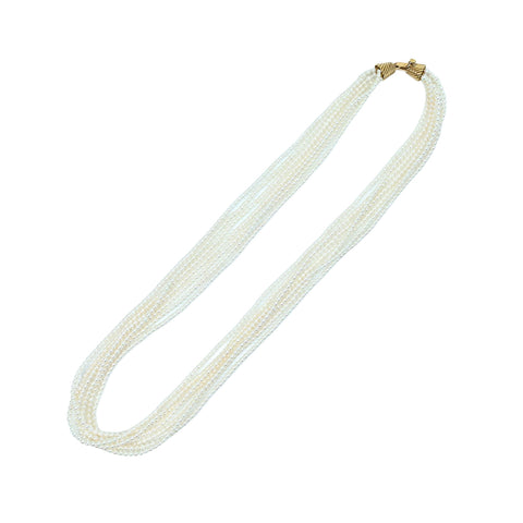 【中古】MIKIMOTO ミキモト K18  PEARL ケシパール7連ネックレス 27.1g ONE PRICE