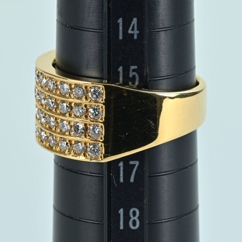 【中古】 K18YG DIAMOND RING ダイヤモンドリング D1.18ct 12.3g #15.5