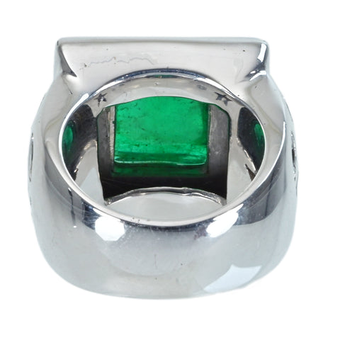 【中古】K18WG EMERALD RING エメラルドリング CGLソーティング付き 19.1g #9.5