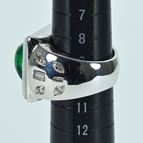 【中古】K18WG EMERALD RING エメラルドリング CGLソーティング付き 19.1g #9.5
