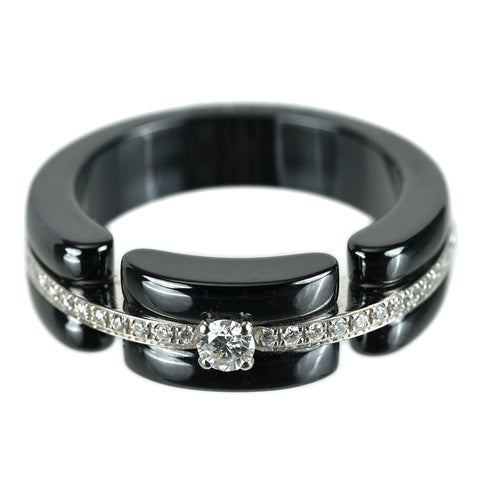 【中古】CHANEL シャネル ULTRA  ウルトラ K18WG/ブラックセラミック ダイヤモンドリング 6.9g #14