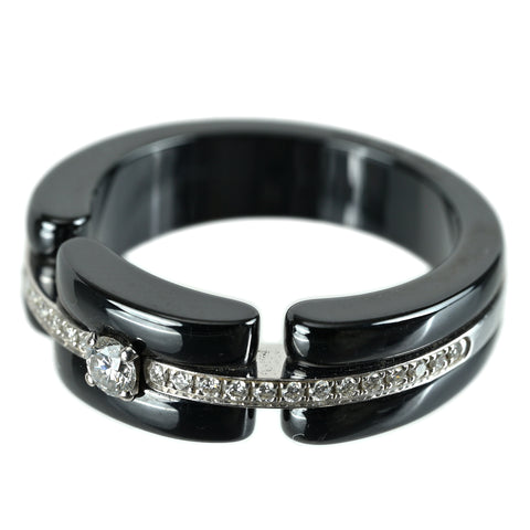 【中古】CHANEL シャネル ULTRA  ウルトラ K18WG/ブラックセラミック ダイヤモンドリング 6.9g #14