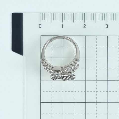 【中古】K18WG DIAMOND ブラック＆カラーレスダイヤモンドピンキーリング BD0.40ct D0.28ct 4.5g #4