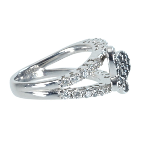 【中古】K18WG DIAMOND ブラック＆カラーレスダイヤモンドピンキーリング BD0.40ct D0.28ct 4.5g #4