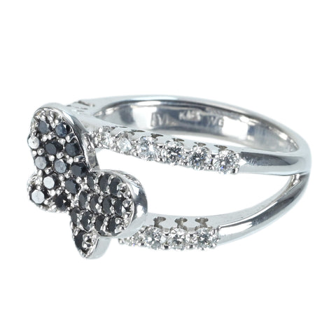 【中古】K18WG DIAMOND ブラック＆カラーレスダイヤモンドピンキーリング BD0.40ct D0.28ct 4.5g #4