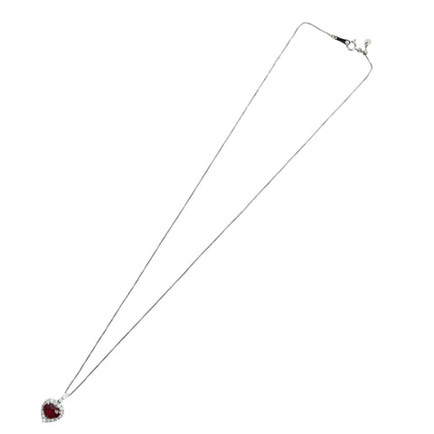 【中古】 PT850/PT900 SPINEL NECKLACE レッドスピネルペンダントネックレス S1.78ct D0.48ct 3.9g