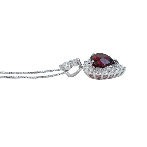 【中古】 PT850/PT900 SPINEL NECKLACE レッドスピネルペンダントネックレス S1.78ct D0.48ct 3.9g