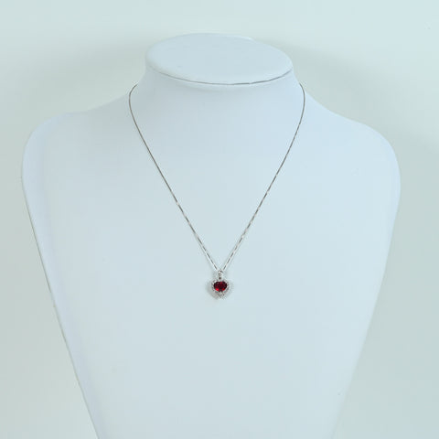 【中古】 PT850/PT900 SPINEL NECKLACE レッドスピネルペンダントネックレス S1.78ct D0.48ct 3.9g