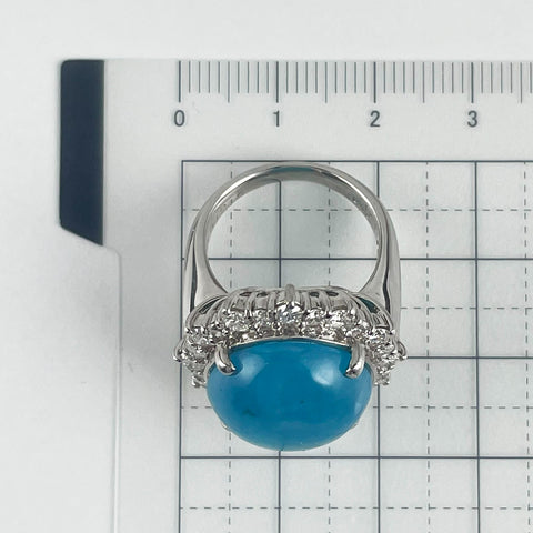 【中古】PT900 PARAIBA TOURMALINE RING ブラジル産パライバトルマリンリング PT14.94ct D1.215ct GRS/CGL鑑別書 16.5g #11.5