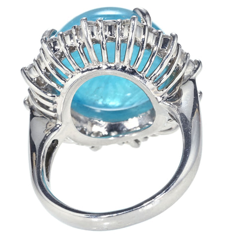【中古】PT900 PARAIBA TOURMALINE RING ブラジル産パライバトルマリンリング PT14.94ct D1.215ct GRS/CGL鑑別書 16.5g #11.5