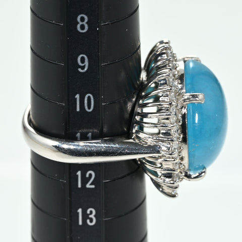 【中古】PT900 PARAIBA TOURMALINE RING ブラジル産パライバトルマリンリング PT14.94ct D1.215ct GRS/CGL鑑別書 16.5g #11.5