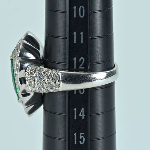 【中古】 K18WG EMERALD RING コロンビア産エメラルドリング E3.31ct D1.43ct GIA GRS 鑑別書11.3g #13