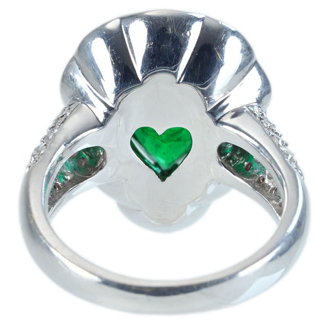 【中古】 K18WG EMERALD RING コロンビア産エメラルドリング E3.31ct D1.43ct GIA GRS 鑑別書11.3g #13