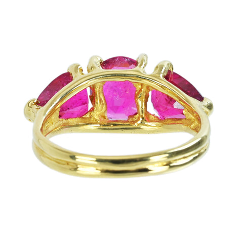 [Pre-owned] 18K Gold Tourmaline Rubellite (Red Tourmaline) Ring 5.2g #11 