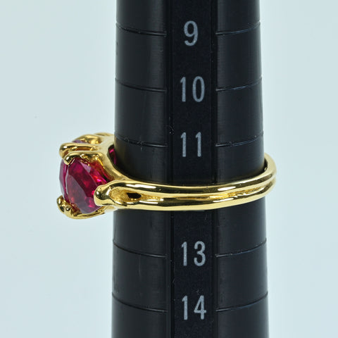 [Pre-owned] 18K Gold Tourmaline Rubellite (Red Tourmaline) Ring 5.2g #11 