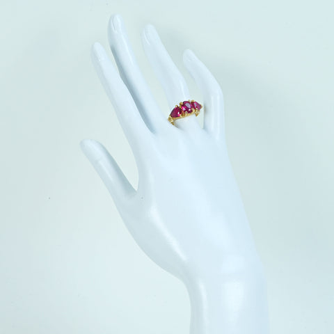 [Pre-owned] 18K Gold Tourmaline Rubellite (Red Tourmaline) Ring 5.2g #11 