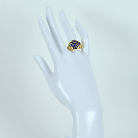 【中古】K18YG SAPPHIRE サファイアリング S3.00ct D0.54ct 12.3g #17