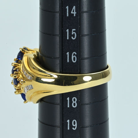 【中古】K18YG SAPPHIRE サファイアリング S3.00ct D0.54ct 12.3g #17