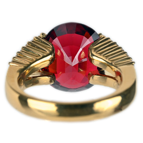 【中古】K18YGガーネットリング G11.42ct D0.72ct ジェムリサーチジャパンソーティング付き 14.6g #14