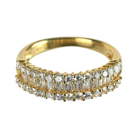 【中古】K18YG DIAMOND ダイヤモンド RING  D1.00 #11 ソ　3.9g