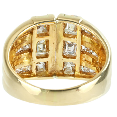 【中古】K18YG DIAMONDダイヤモンドリング D1.04ct D0.53ct 7.7g #11.5