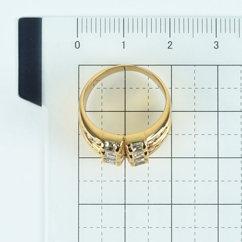 【中古】K18YG DIAMONDダイヤモンドリング D1.04ct D0.53ct 7.7g #11.5