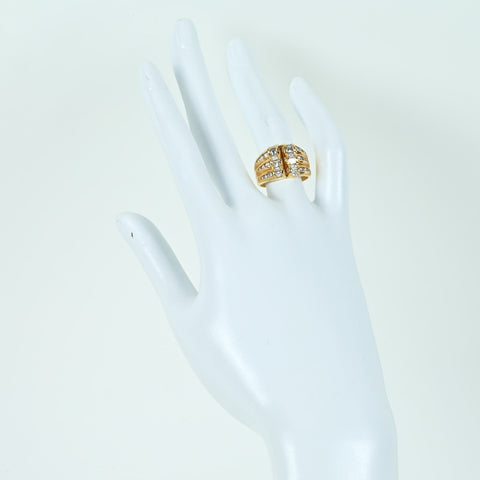 【中古】K18YG DIAMONDダイヤモンドリング D1.04ct D0.53ct 7.7g #11.5