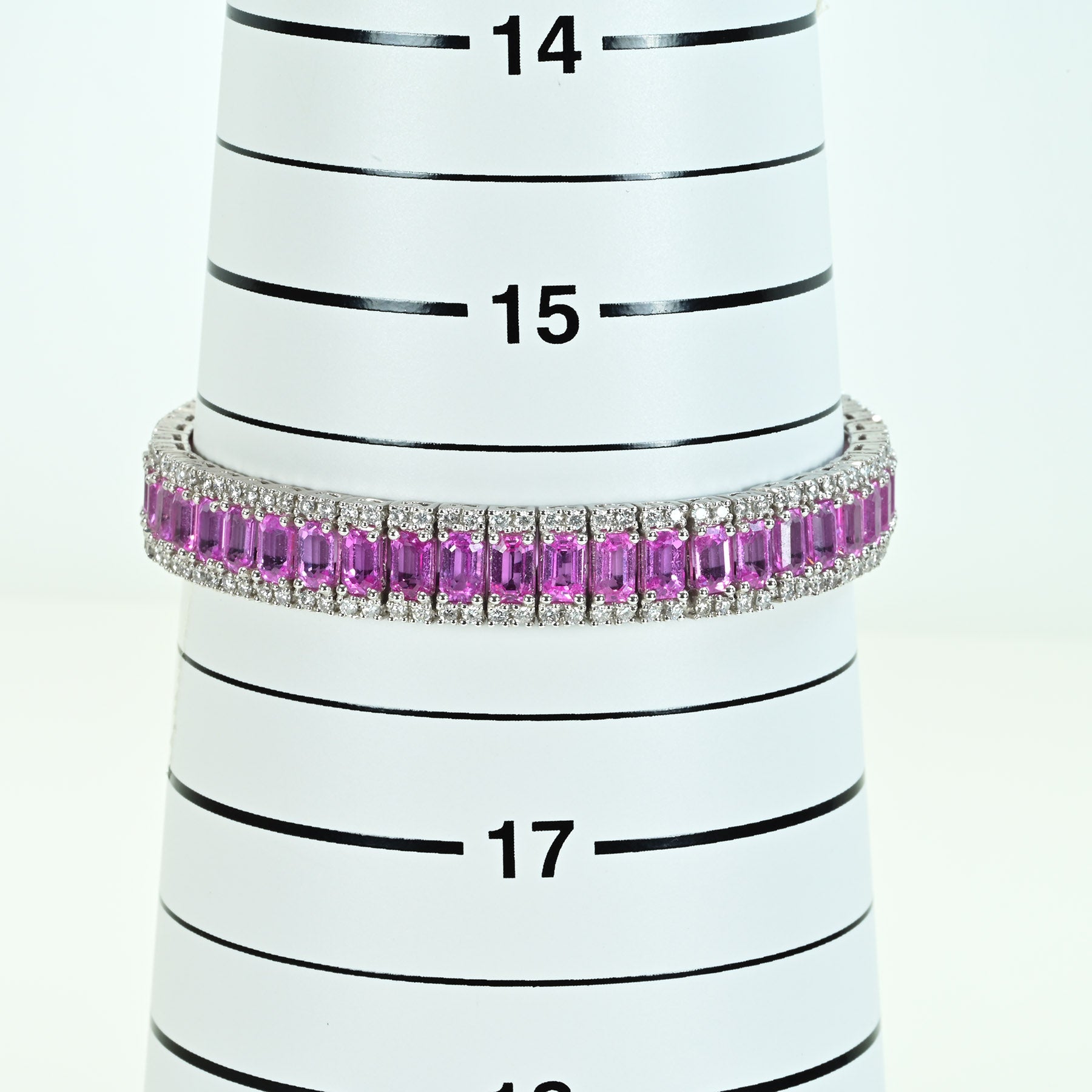 中古】K18WG PINK SAPPHIRE ピンクサファイアブレスレット PS18.10ct