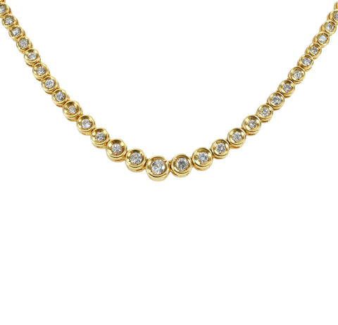 【中古】 K18YG DIAMOND NECKLACE ダイヤモンドエタニティネックレス D3.03ct 29.5g