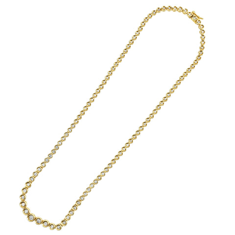 【中古】 K18YG DIAMOND NECKLACE ダイヤモンドエタニティネックレス D3.03ct 29.5g