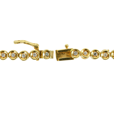 【中古】 K18YG DIAMOND NECKLACE ダイヤモンドエタニティネックレス D3.03ct 29.5g
