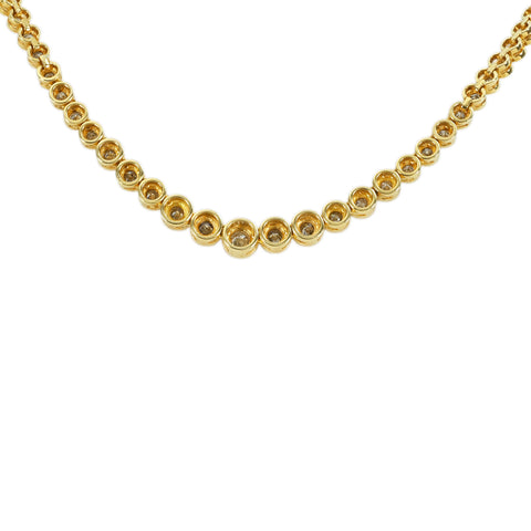 【中古】 K18YG DIAMOND NECKLACE ダイヤモンドエタニティネックレス D3.03ct 29.5g