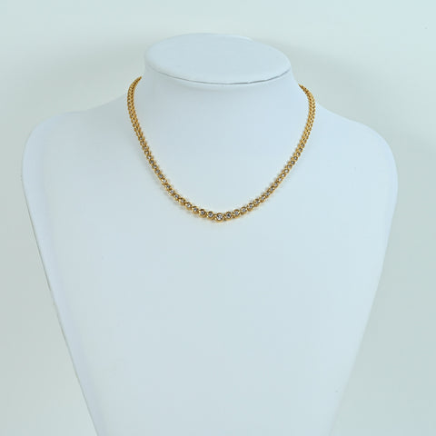【中古】 K18YG DIAMOND NECKLACE ダイヤモンドエタニティネックレス D3.03ct 29.5g