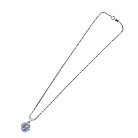 【中古】PT850 STAR SAPPHIREスターサファイアペンダントネックレス SS5.75ct D0.51ct 13.2g