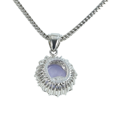 【中古】PT850 STAR SAPPHIREスターサファイアペンダントネックレス SS5.75ct D0.51ct 13.2g