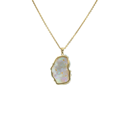 [Pre-owned] 18K Yellow Gold Opal Pendant Necklace, 18.4ct, 8.7g, with sorting 