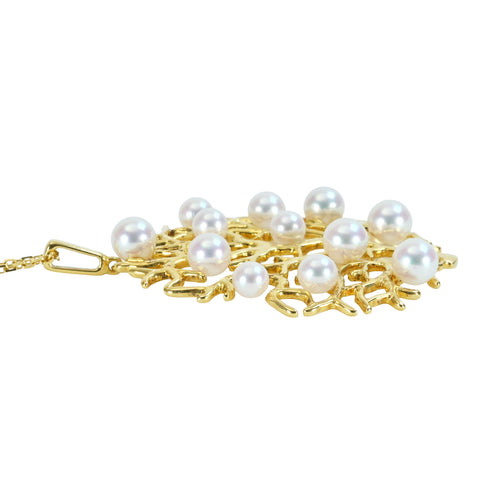 【中古】MIKIMOTOミキモト K18YG AKOYA PEARL NECKLACE アコヤパールペンダントネックレス 10.2g BOX ONE PRICE