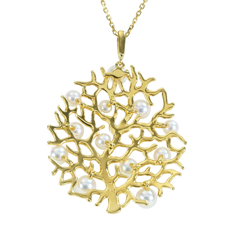 【中古】MIKIMOTOミキモト K18YG AKOYA PEARL NECKLACE アコヤパールペンダントネックレス 10.2g BOX ONE PRICE