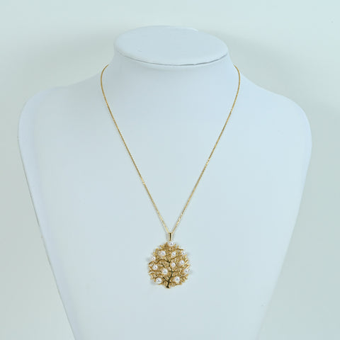 【中古】MIKIMOTOミキモト K18YG AKOYA PEARL NECKLACE アコヤパールペンダントネックレス 10.2g BOX ONE PRICE