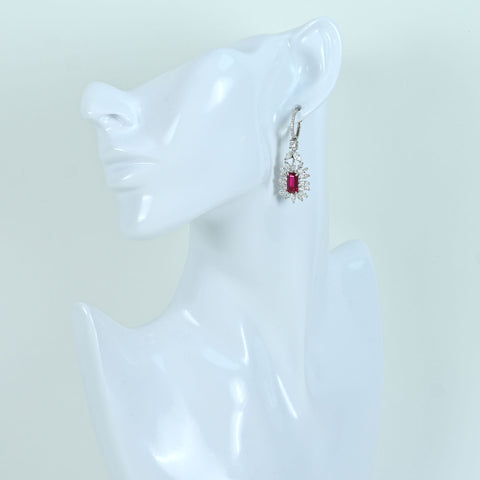 【中古】 K18WG RUBY EARING モザンビーク産非加熱ルビーピアス R2.14ct /R2.03ct D4.03ct 9.4g Pigeon Blood GRS鑑別書