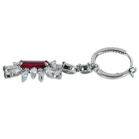【中古】 K18WG RUBY EARING モザンビーク産非加熱ルビーピアス R2.14ct /R2.03ct D4.03ct 9.4g Pigeon Blood GRS鑑別書