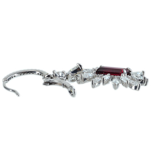 【中古】 K18WG RUBY EARING モザンビーク産非加熱ルビーピアス R2.14ct /R2.03ct D4.03ct 9.4g Pigeon Blood GRS鑑別書