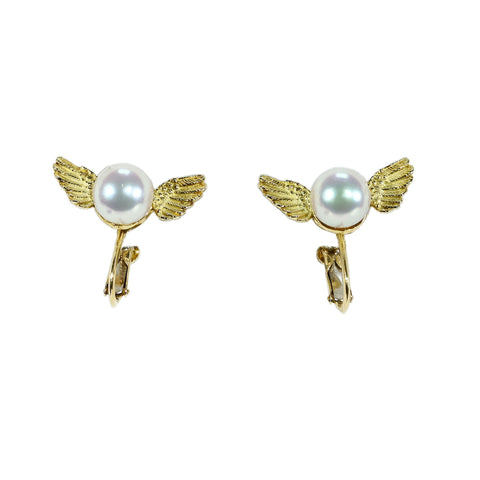 【中古】 K18YG AKOYA PEARL EARRINGS アコヤパールイヤリング 7.5mm 5.0g