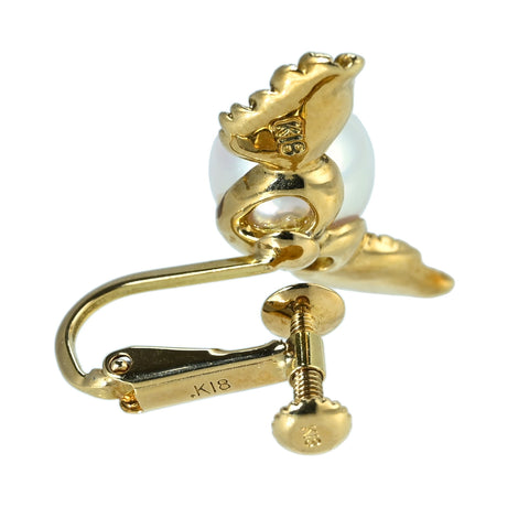 【中古】 K18YG AKOYA PEARL EARRINGS アコヤパールイヤリング 7.5mm 5.0g